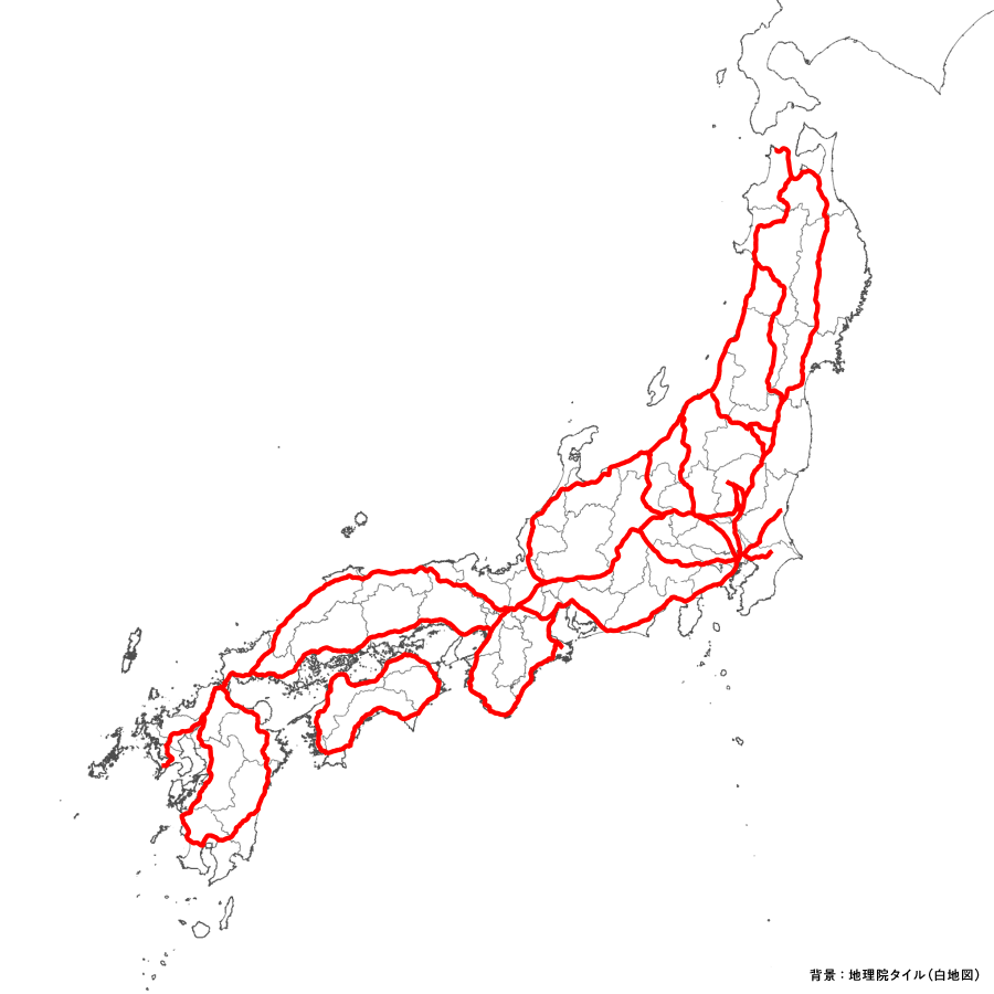 Roads visualized on the map